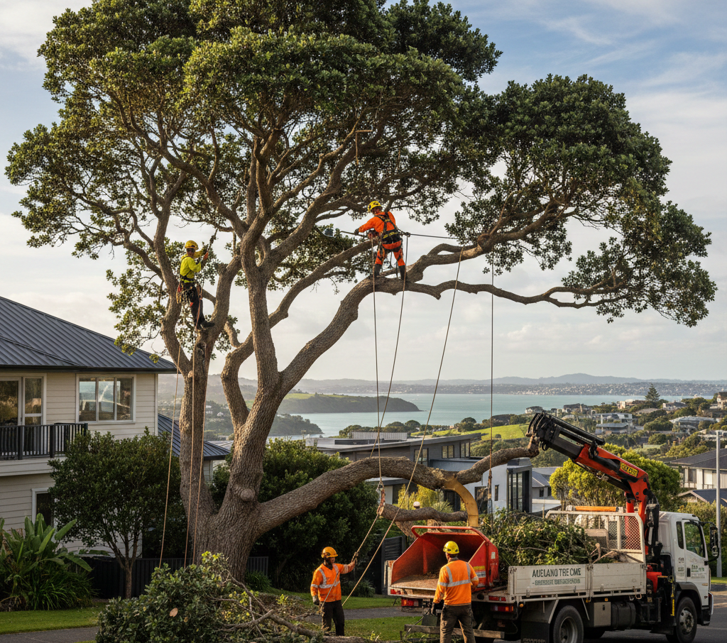 Professional tree trimming service in Auckland